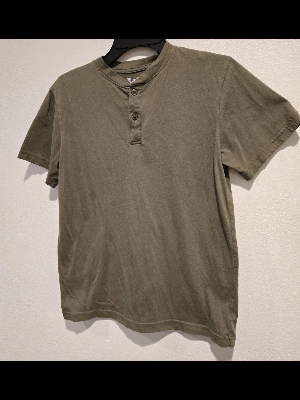 The Children's Place Olive Green Short Sleeve Henley Tee